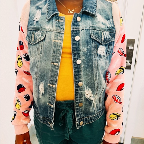 Custom Designed Kawaii Denim Jacket - Picture 4 of 5